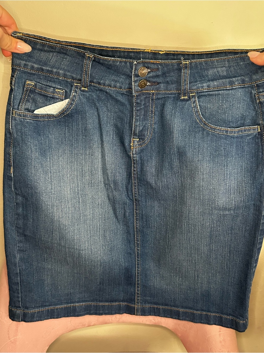 Old Navy Blue Denim Pencil Skirt